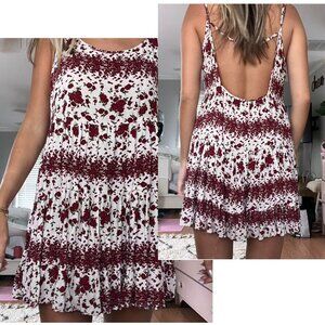 Brandy Melville Jada Babydoll Dress In Rose Print